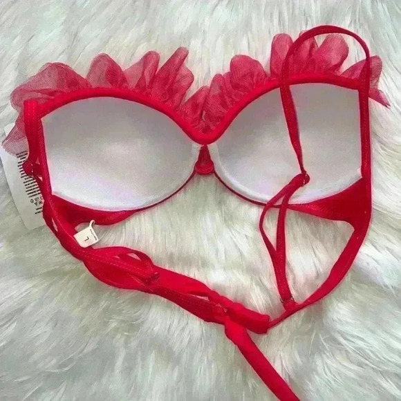 Brazilian Bikini Ruffle Embellished Bikini Top Large NWT - Picture 6 of 7